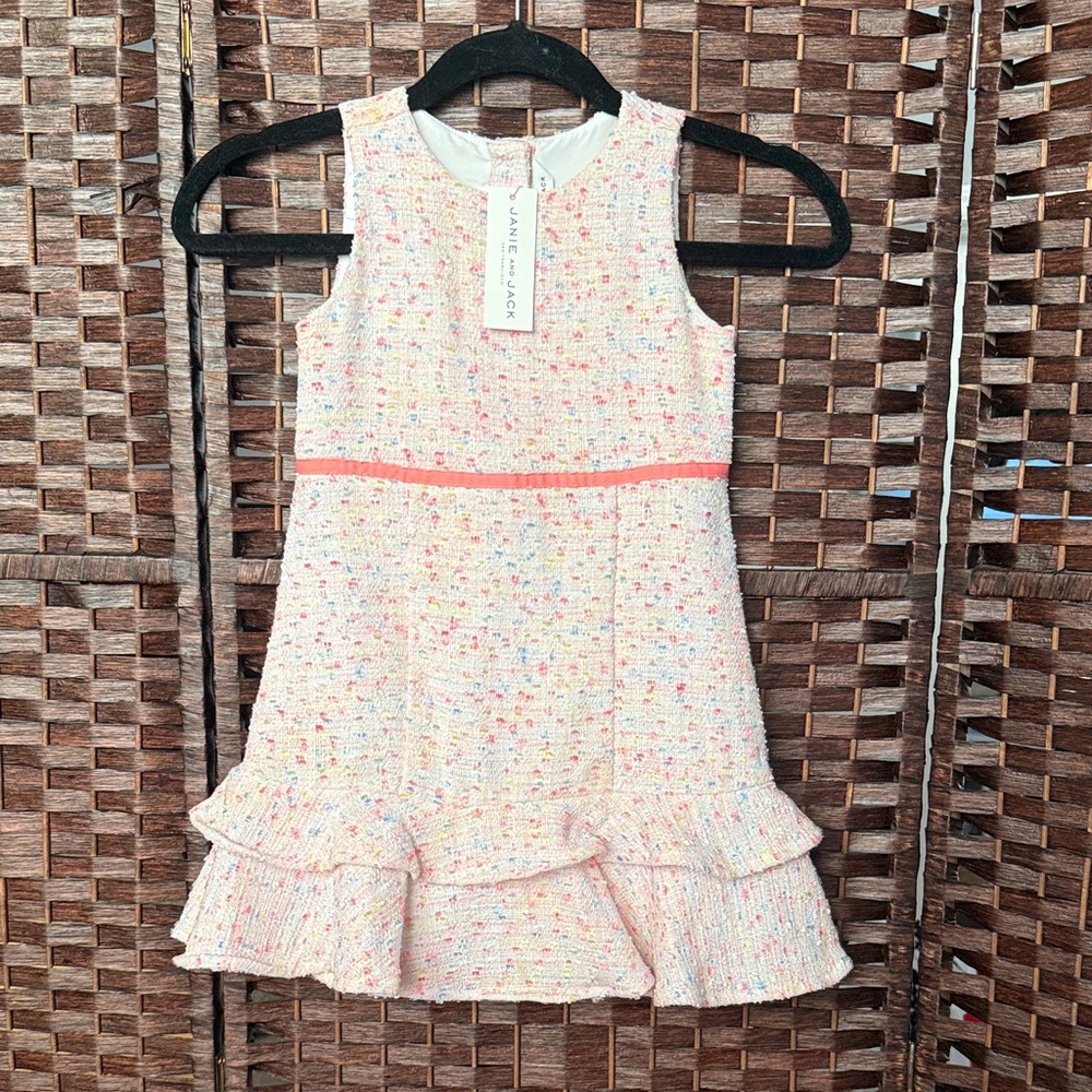 Janie and Jack Multicolor Tweed Dress size 4 NWT fall winter spring preppy new